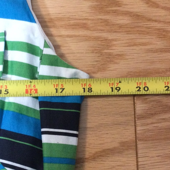 8 Isabella DeMarco green turquoise striped dress - Picture 11 of 16